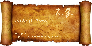 Kozányi Zóra névjegykártya